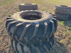 Pair of Premium 23.1-26 wheels and tyres on 8 stud rims