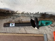 Bosch electric hedge trimmer. Manual in office.