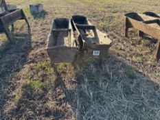 2No wooden feed troughs