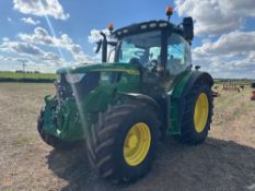 2022 John Deere 6R130 tractor. Front linkage, auto-quad gear box, 50k, data tagged, Ad-Blue, 3 elect