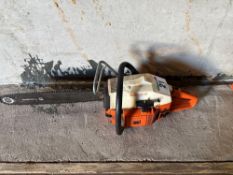 Husqvarna chainsaw. Manual in office.