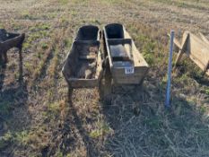 2No wooden feed troughs