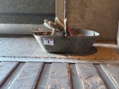 Galvanised bucked c/w hand tools