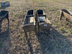 2No wooden feed troughs