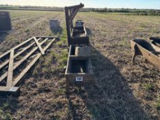 Wooden feed trough c/w wooden hanging trough and wooden feed trough and hay rack