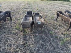 2No wooden feed troughs