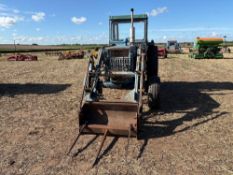 Ford 5000 2wd tractor. C/w front loader and bale spike. On 11.5/80-15.3 front and 340/85R38 rear and