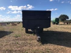 1981 Ken Wootton twin axle tipping trailer 10t. Removable drop sides with extension. On 38.5/65R22.5