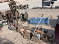 2No jacks, 2No guillotines and barrel pump