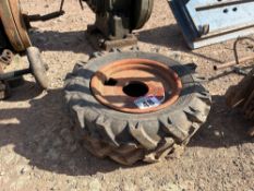Pair 4.00-12 rotavator wheels and tyres