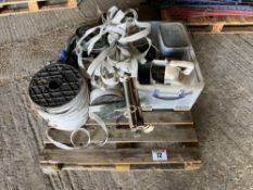 Quantity of electric fence tape, connectors, clips, handles and fittings