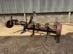 Cousins 3.2m 3 leg subsoiler with depth wheels and rear crumbler, linkage mounted