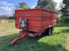 1994 Massey Ferguson 702-D8 8t twin axle drop side trailer with electronic weigher, rear steps, pede