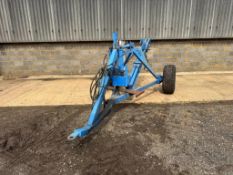 Farm made single leg floating beam mole plough, trailed with hydraulic lowering