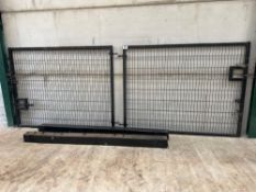 Pair of black painted gates. C/w posts. 2.15m x 1.65m