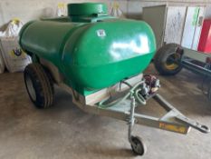 2014 Trailer Engineering plastic site 2000l tanker. C/w Honda WX10T engine / pumps and splash plate.