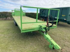 2008 Jones Engineering 25ft multipurpose flatbed trailer on 285/70R19.5 wheels and tyres with hydrau