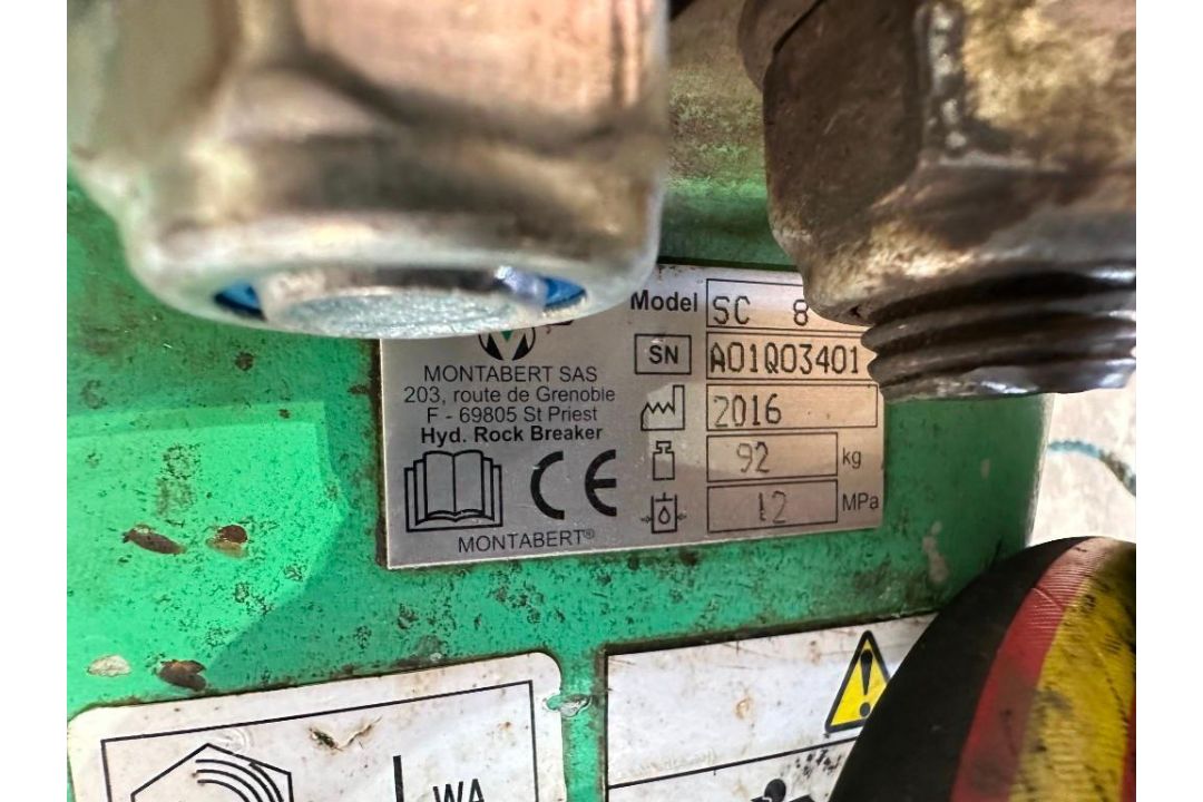2016 Montabert pneumatic pecker hydraulic breaker. Serial no: A01003401 - Image 4 of 4