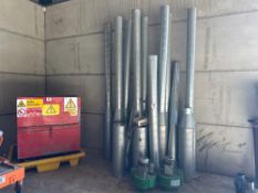 2no. Martin Lishman 1.1kw fan and qty. galvanised grain pedestals. C/w grain probe
