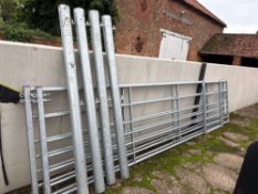 2No IAE 16ft galvanised field gates & 1No pedestrian gate and 4.No galvanised posts