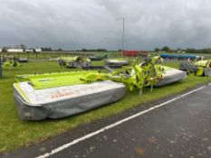 2021 Claas Disco 8500C Disco Contour 8.5m hydraulic folding mower conditioner, rear linkage mounted.