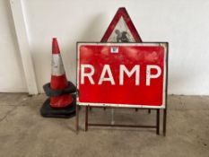 Quantity highway warning signs