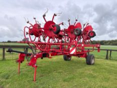2016 Lely Lotus Profi 1020 8 rotor hydraulic folding tedder, trailed, linkage mounted. Serial No: 00