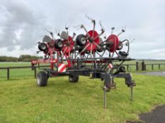 2021 Massey Ferguson TD1028XTRC 8 rotor hydraulic folding tedder, trailed, linkage mounted. Serial N
