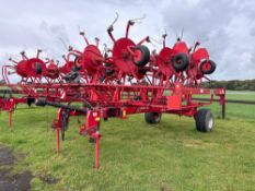 2018 Lely Lotus Profi 1020 8 rotor hydraulic folding tedder, trailed, linkage mounted. Serial No: 00