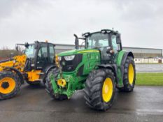 2021 John Deere 6155M AutoQuad 40kph 4wd tractor with Sauter front linkage and PTO, TLS front suspen