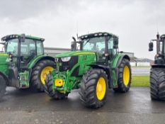 2022 John Deere 6155R AutoQuad 40kph 4wd tractor with front linkage and PTO, TLS front suspension, c