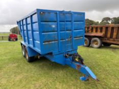 2005 Dooley Bros TA123 14t twin axle dump trailer with air brakes, sprung drawbar and side storage b