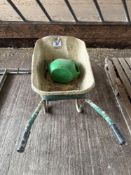 1No wheelbarrow and watering can