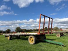 32ft articulated bale trailer with front and rear bale rave on 385/65R22.5 wheels and tyres