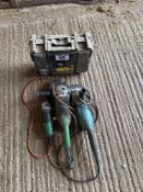 3No grinders and toolbox