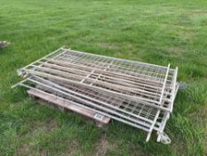 7No 6ft metal sheep hurdles with mesh