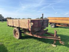 10ft single axle manual tipping wooden trailer