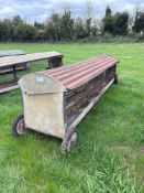 1No sheep hay rack on wheels
