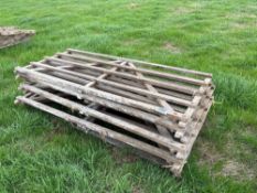 9No 6ft wooden sheep hurdles