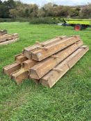 9No wooden feed troughs