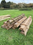 10No wooden feed troughs