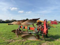 Kverneland LD100 4 furrow reversible plough with vari-width and press arm