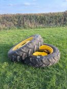 2No John Deere wheels and tyres 320/35 R32