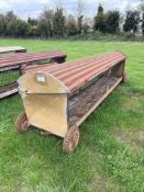 1No sheep hay rack on wheels