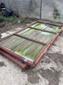 2No metal framed wooden doors