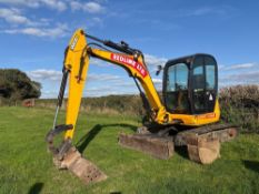 2012 JCB 8055 RTS 5.5 tonne digger with ditching, trenching and digging buckets on JCB quick hitch.
