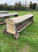 1No sheep hay rack on wheels