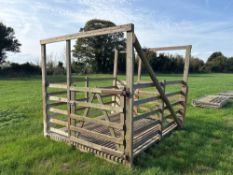 Wooden sheep collecting pen