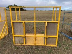 Crate stacker with JCB Q-fit attachments