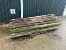 Quantity wooden fence posts
